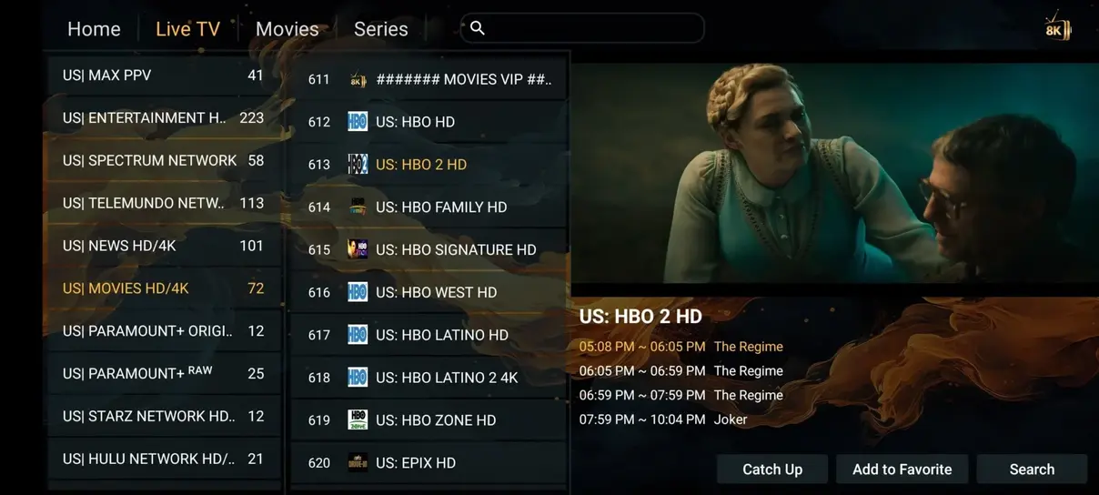 Vista previa de app IPTV 3