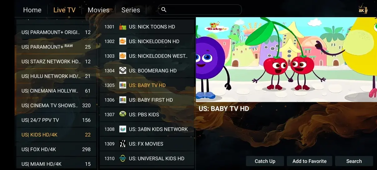 Vista previa de app IPTV 5