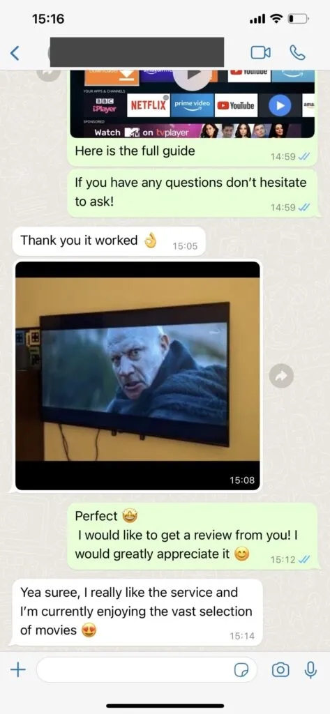 Conversación de WhatsApp de ejemplo 1